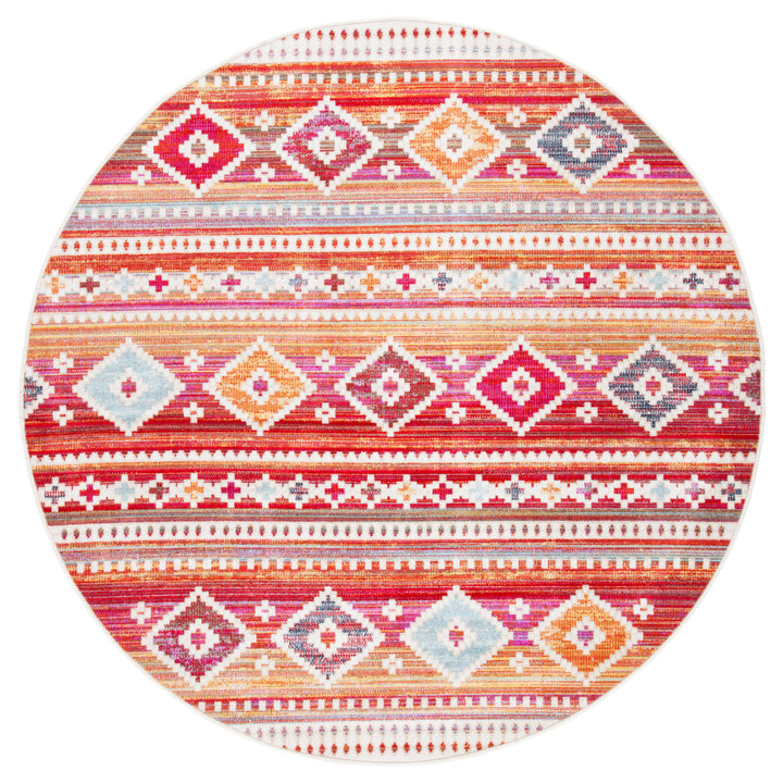 SAFAVIEH Outdoor MTG272Q Montage Collection Red / Fuchsia Rug Image 5