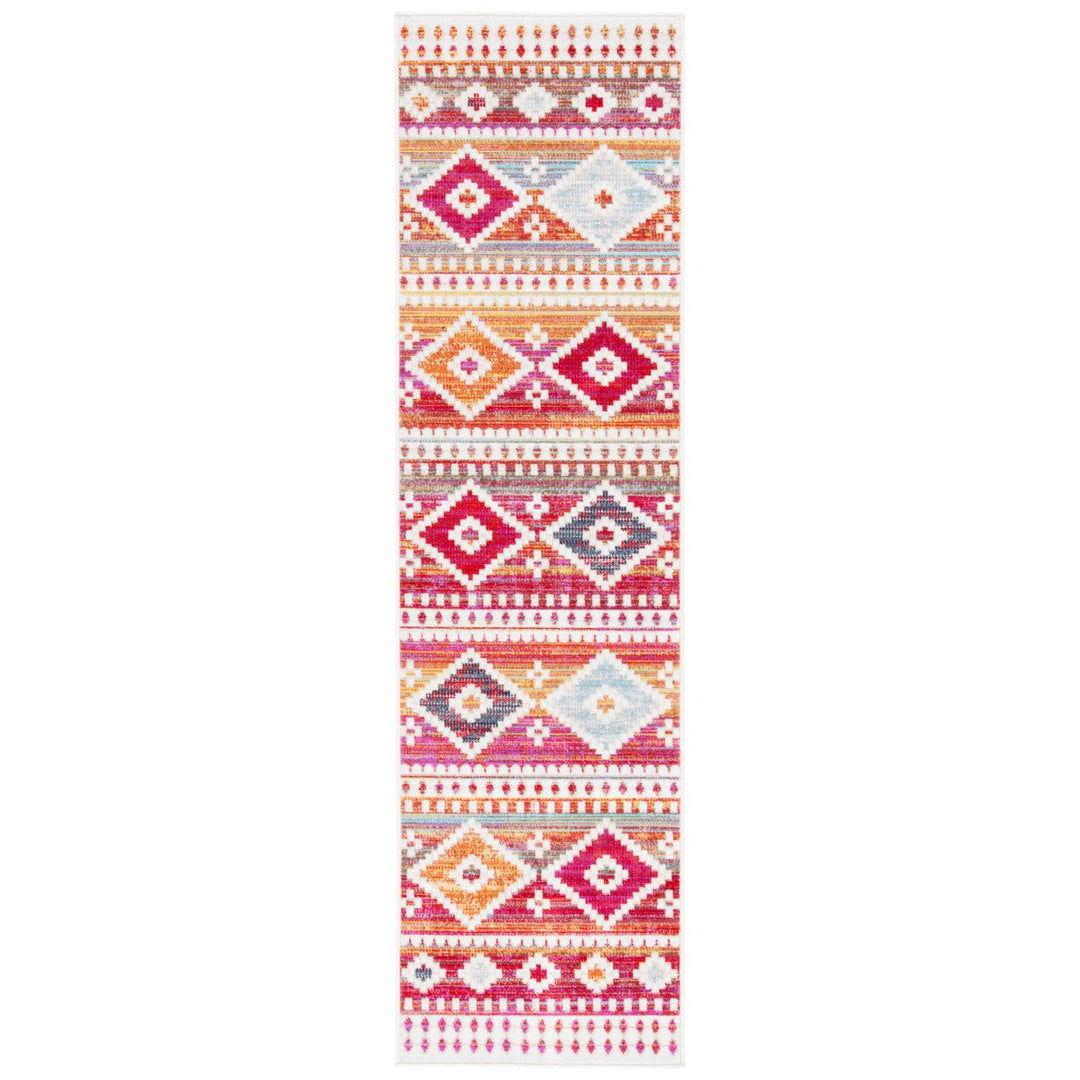 SAFAVIEH Outdoor MTG272Q Montage Collection Red / Fuchsia Rug Image 1