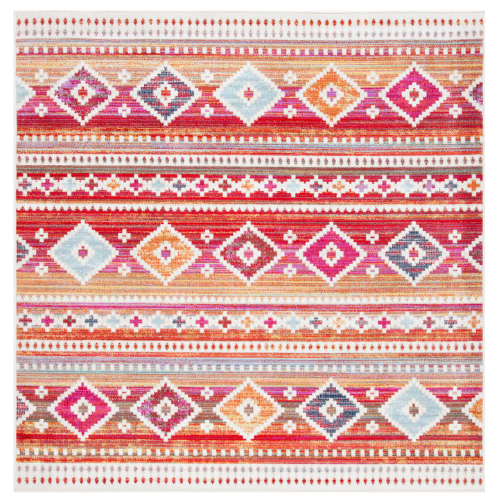 SAFAVIEH Outdoor MTG272Q Montage Collection Red / Fuchsia Rug Image 7