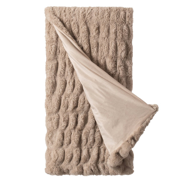 Luxurious 50 in. x 60 in. Rached Faux faux Cozy Throw Blanket - Decorative Plush Blanket for Sofa and Bed, Soft and Image 6