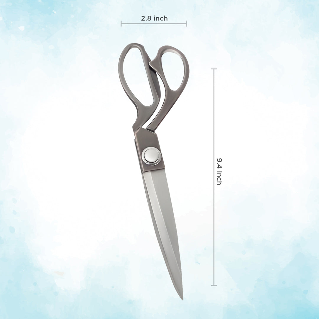 Heavy Duty Big Aluminum Plated Gray Scissors with Sharp Blades for Office Image 3