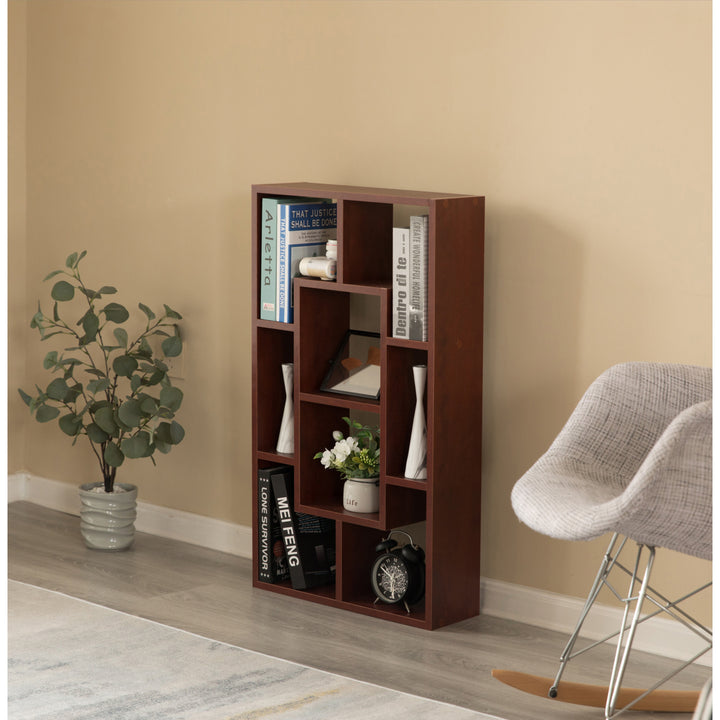 Modern 8 Tier Bookcase Wall Mount and Freestanding Storage Shelves For Decoration Display Image 4