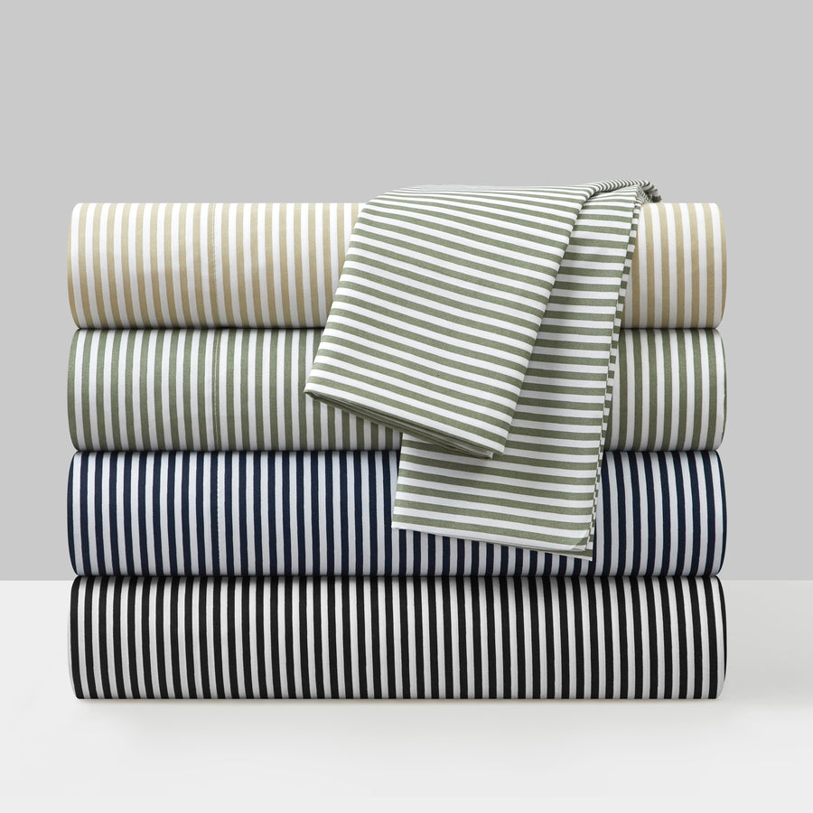Rooke 3 or 4 Piece Sheet Set Super Soft Contemporary Two Tone Striped Image 1