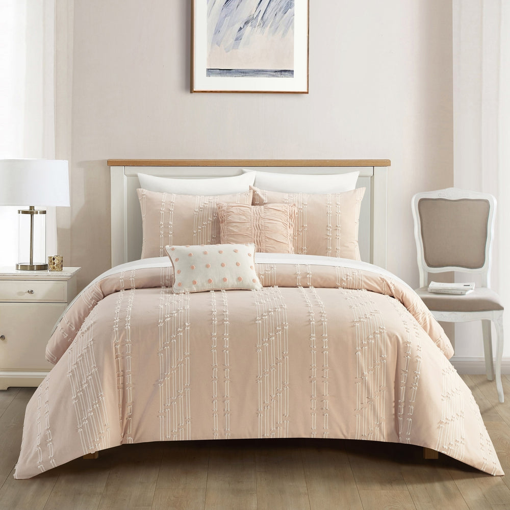 NYandC Home Vesiree 5 Piece Cotton Comforter Set Jacquard BeddingSet Image 2