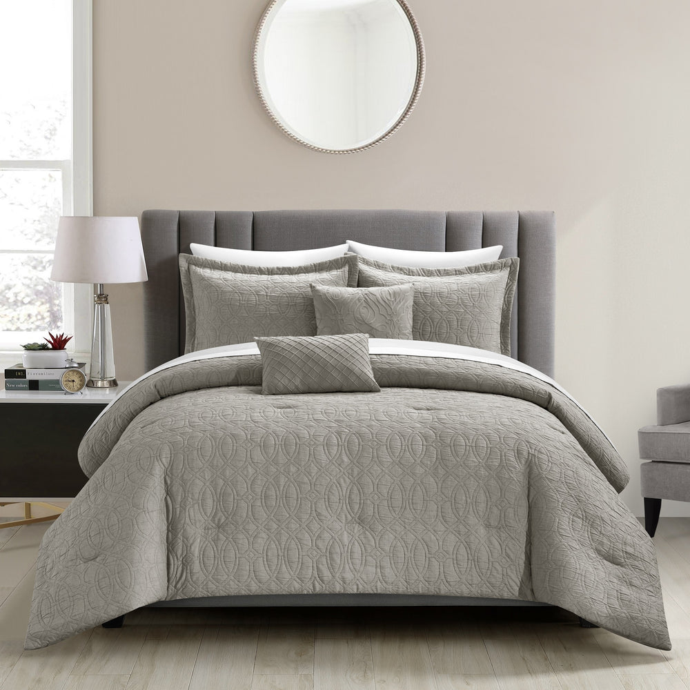 NYandC Home Vinity 5 Piece Cotton Blend Comforter Set Jacquard Image 2