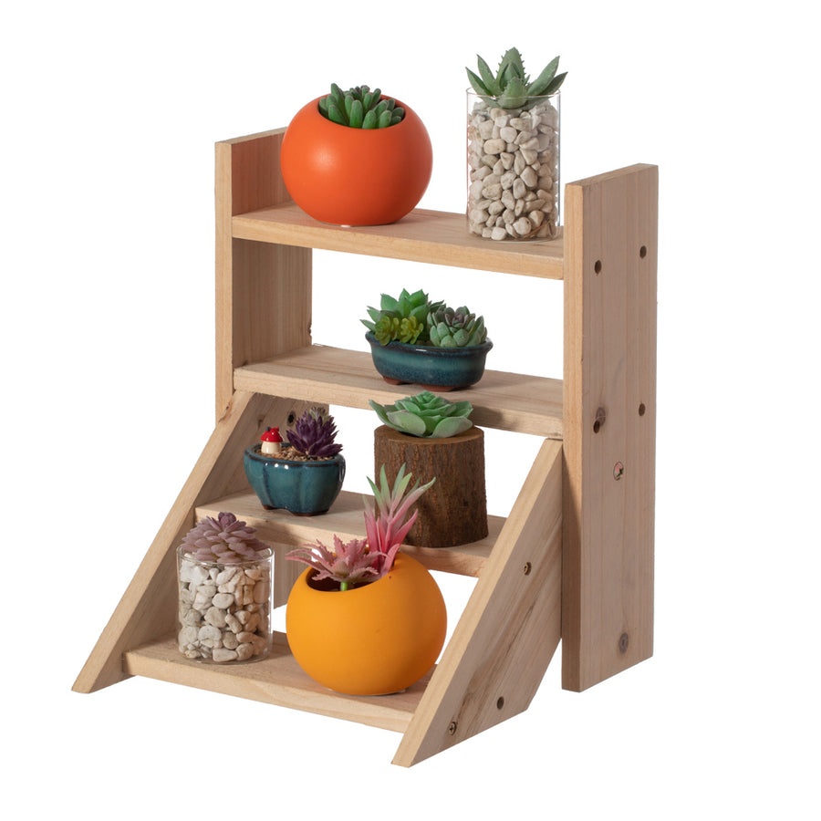 Flower Pots Plant Stand for Indoor Outdoor Wooden Shelves Planter Furniture with Multiple Shelves Brown Flower Display Image 1