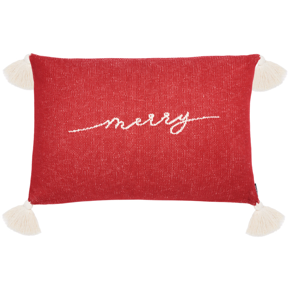 SAFAVIEH The Merriest Pillow Red / White Image 2