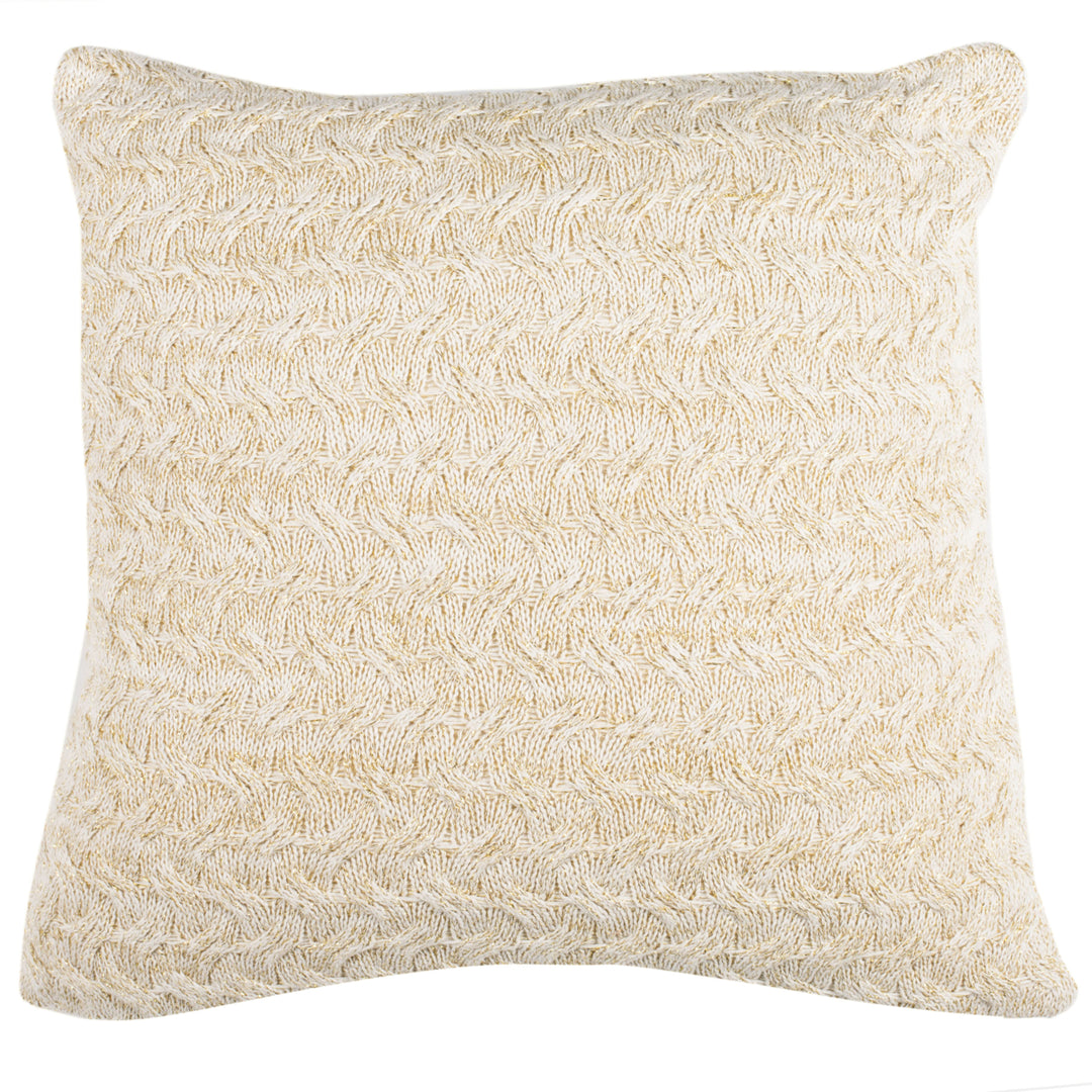SAFAVIEH Adara Knit Pillow Natural / Gold Image 3