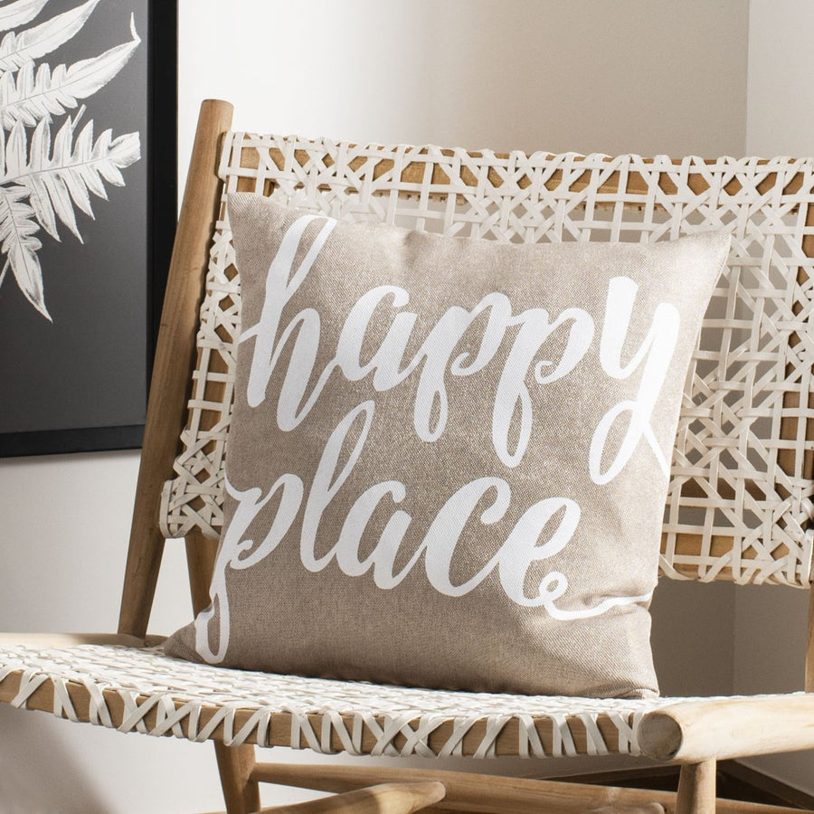 SAFAVIEH Happy Place Pillow Taupe / White Image 1