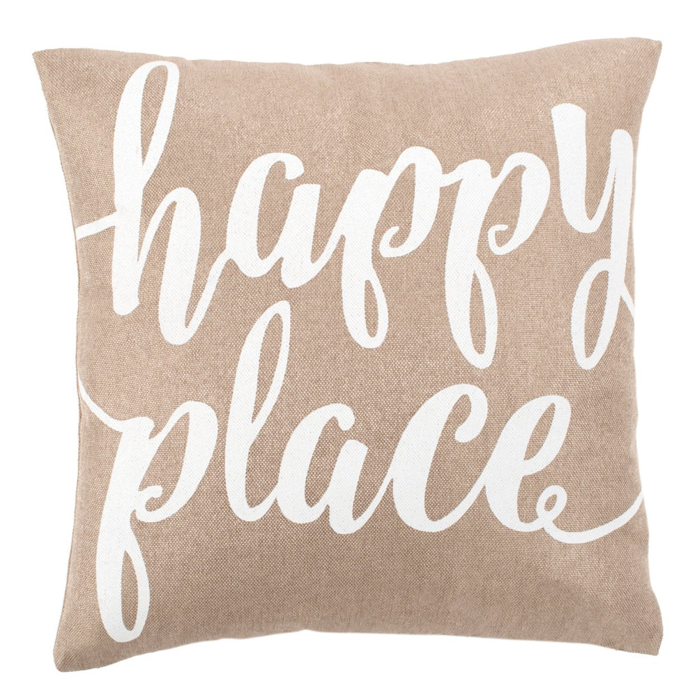 SAFAVIEH Happy Place Pillow Taupe / White Image 2