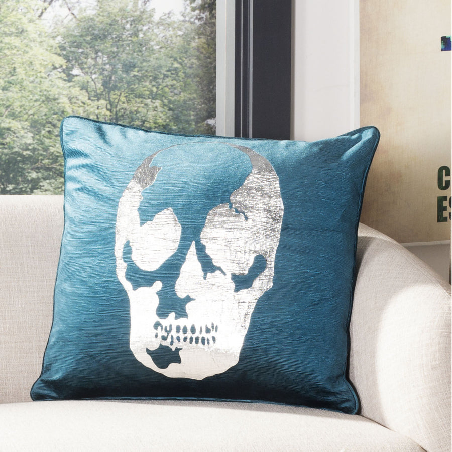 SAFAVIEH Romey Skull Pillow Green Image 1