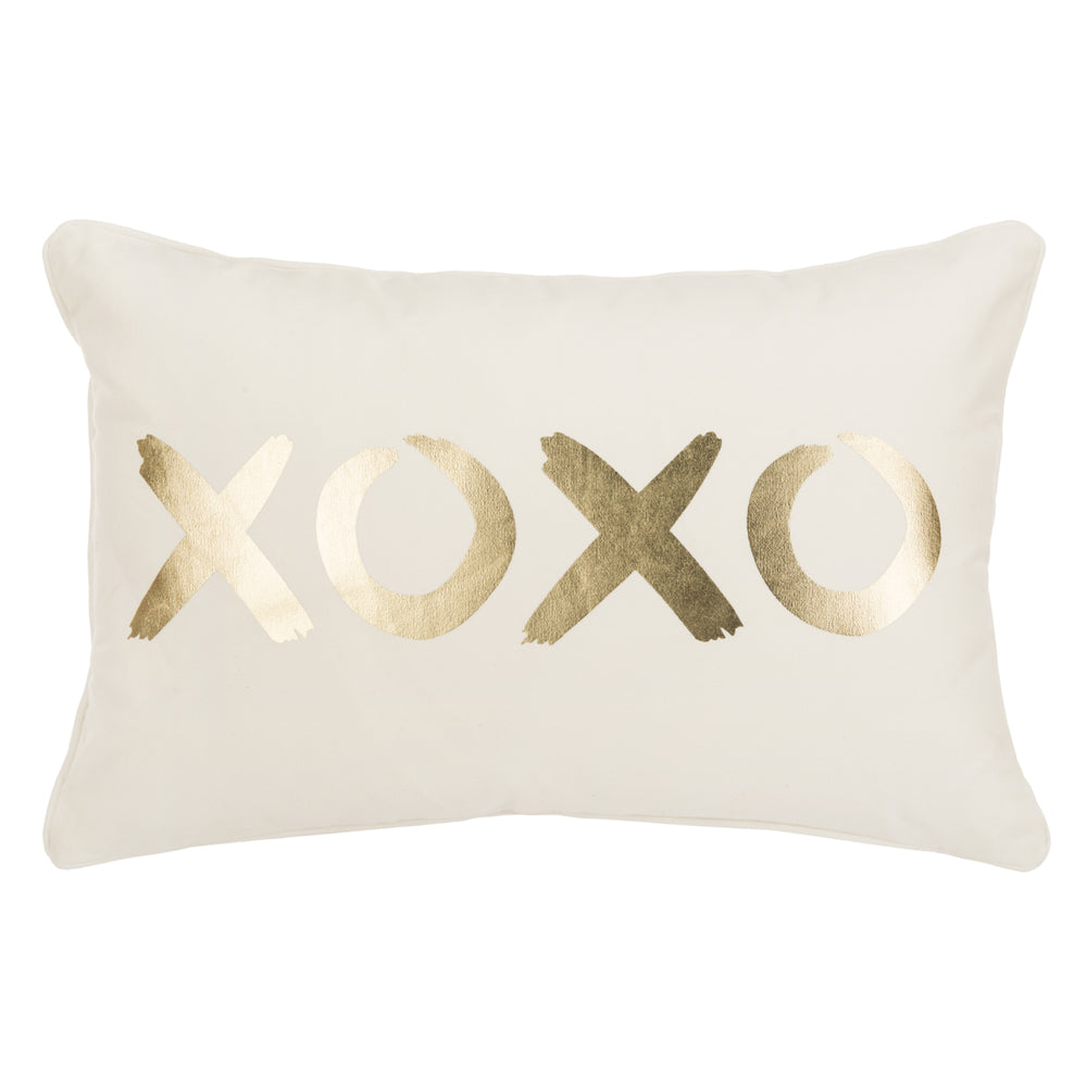 SAFAVIEH Hugs And Kisses Pillow Gold / Beige Image 2