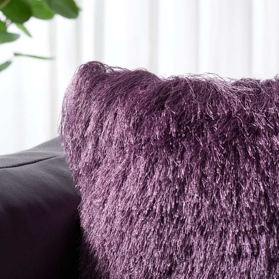 SAFAVIEH Cali Shag Pillow Purple Image 1