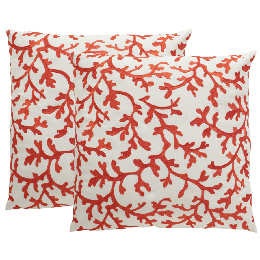 SAFAVIEH Coral All Over Pillow Candy Red Image 1