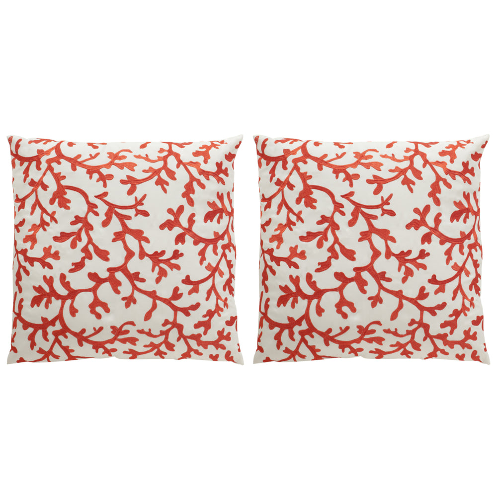 SAFAVIEH Coral All Over Pillow Candy Red Image 2