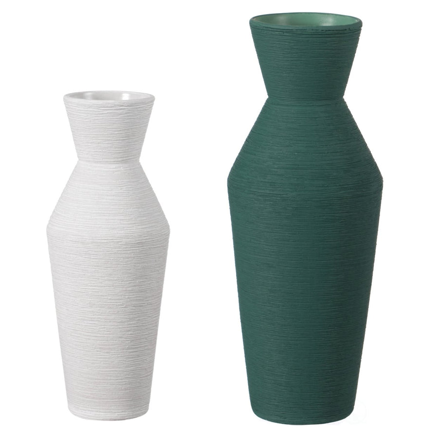 Decorative Ceramic Round Sharp Concaved Top Vase Centerpiece Table Vase Image 1