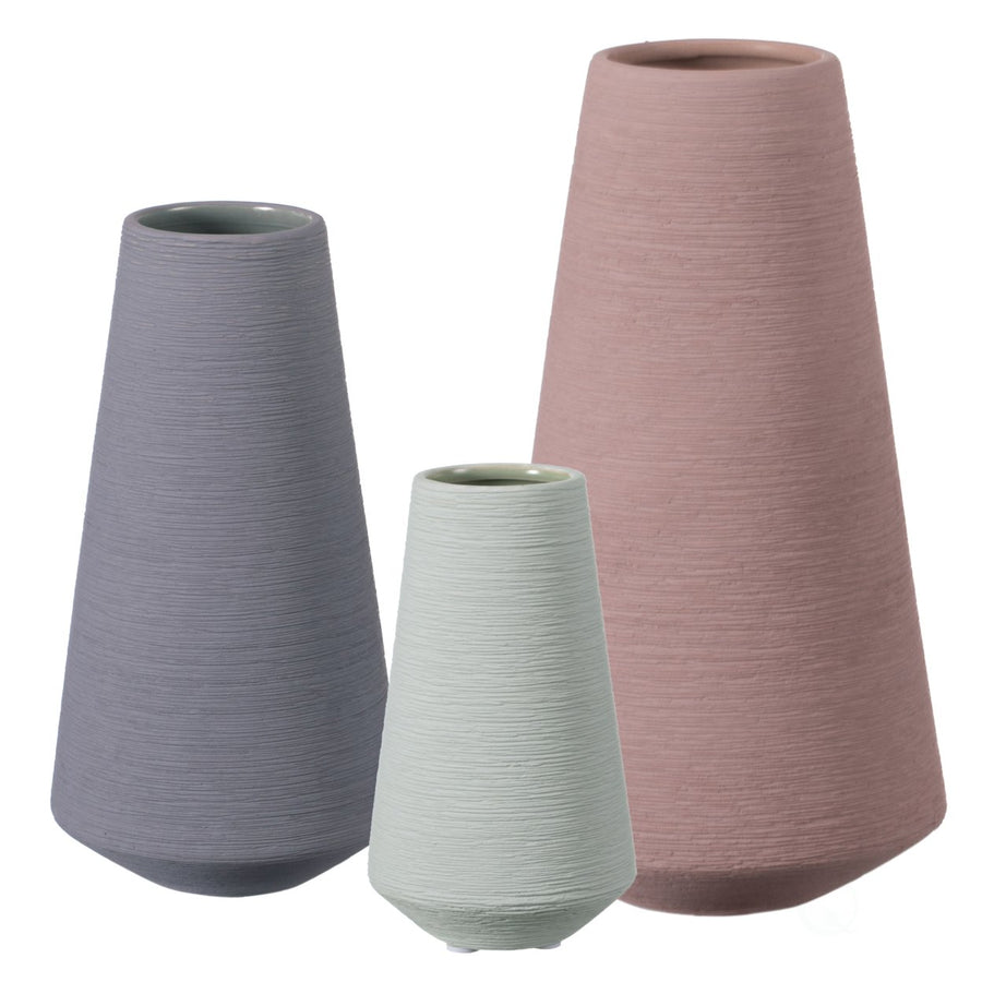 Decorative Ceramic Round Cone Shape Centerpiece Table Vase Image 1