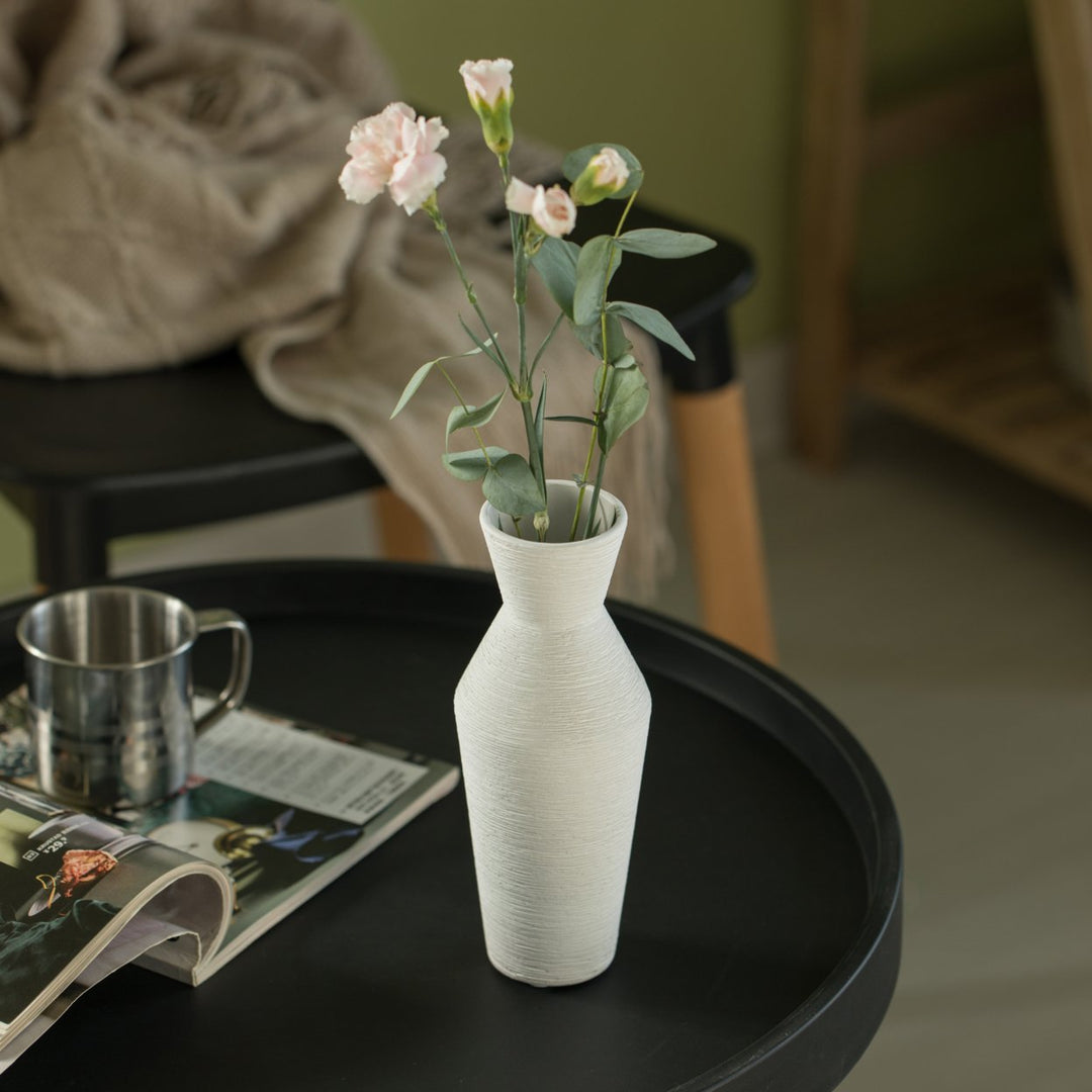 Decorative Ceramic Round Sharp Concaved Top Vase Centerpiece Table Vase Image 8