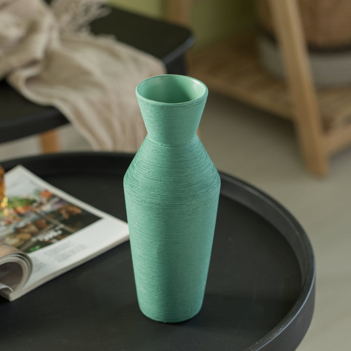Decorative Ceramic Round Sharp Concaved Top Vase Centerpiece Table Vase Image 9