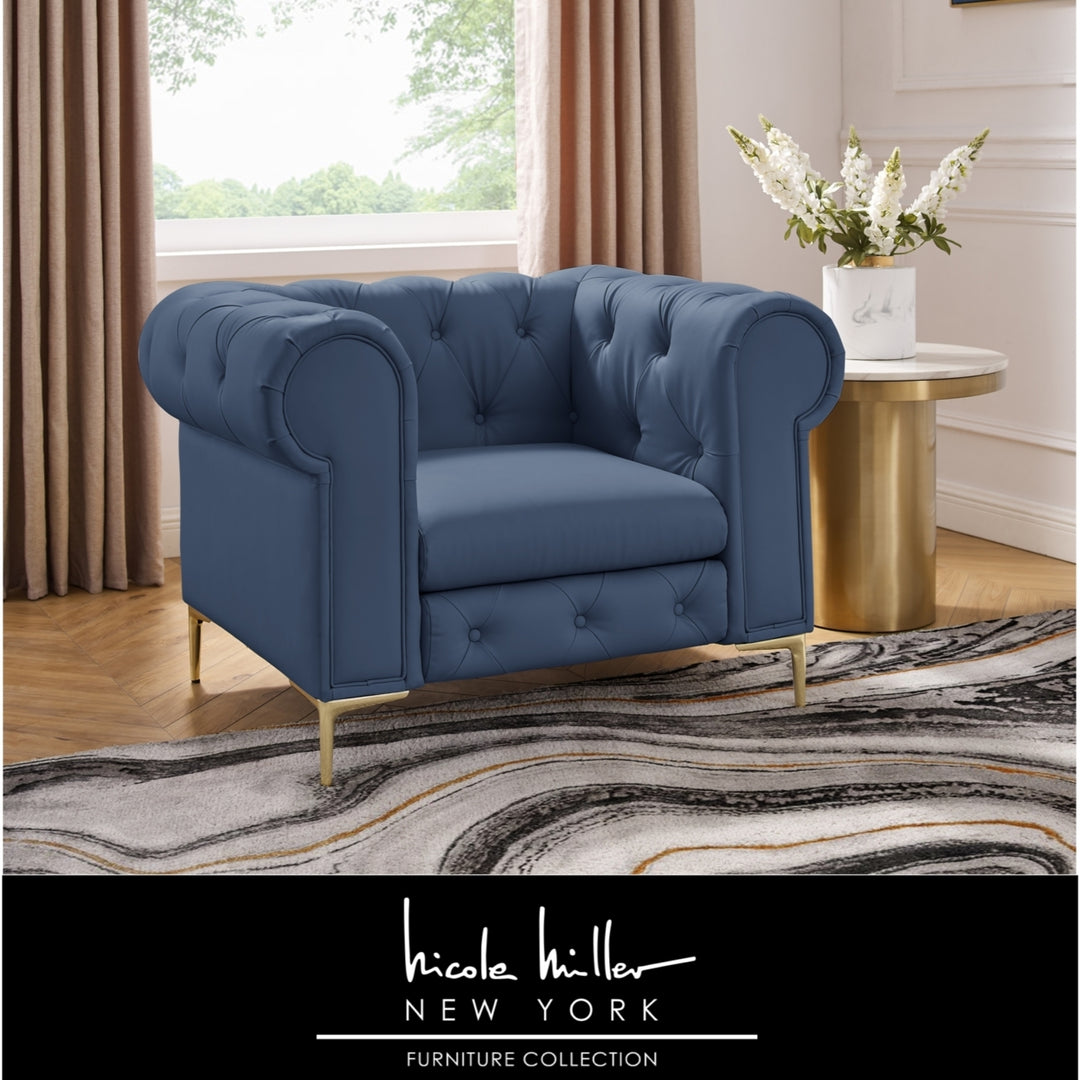Laci Club Chair - Button Tufted - Rolled Arms - Y leg, Sinuous Springs Image 5