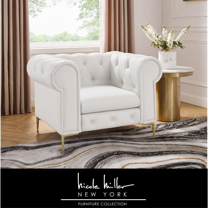 Laci Club Chair - Button Tufted - Rolled Arms - Y leg, Sinuous Springs Image 6
