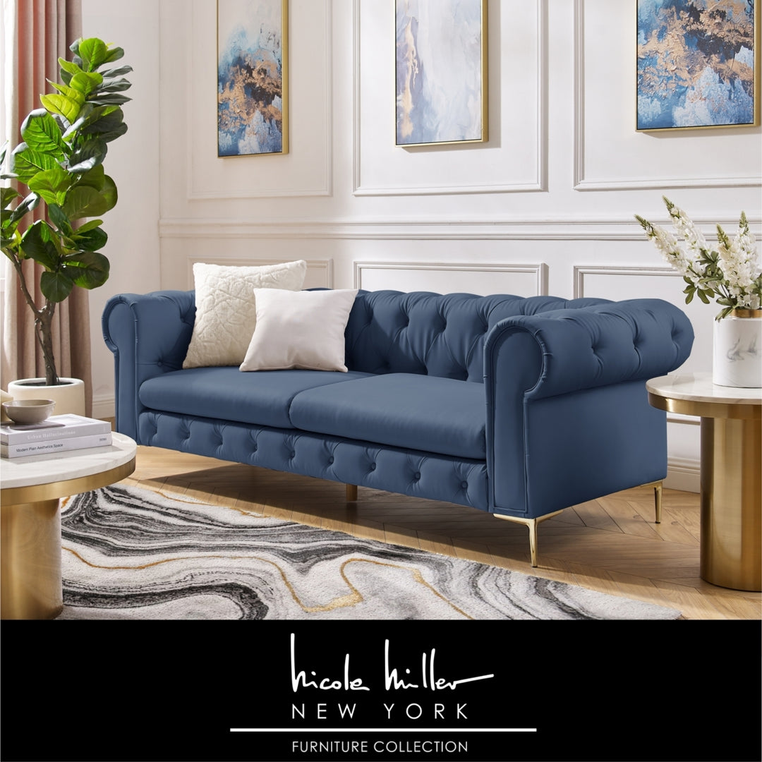 Laci Sofa - Button Tufted, 3 Seat - Rolled Arms - Y leg, Sinuous Springs Image 5
