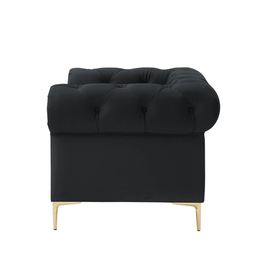 Laci Club Chair - Button Tufted - Rolled Arms - Y leg, Sinuous Springs Image 9