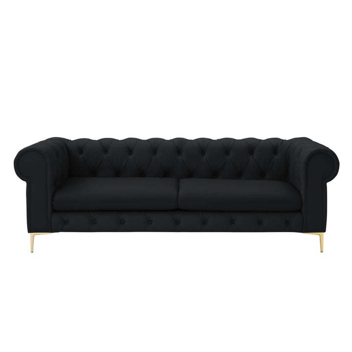 Laci Sofa - Button Tufted, 3 Seat - Rolled Arms - Y leg, Sinuous Springs Image 8