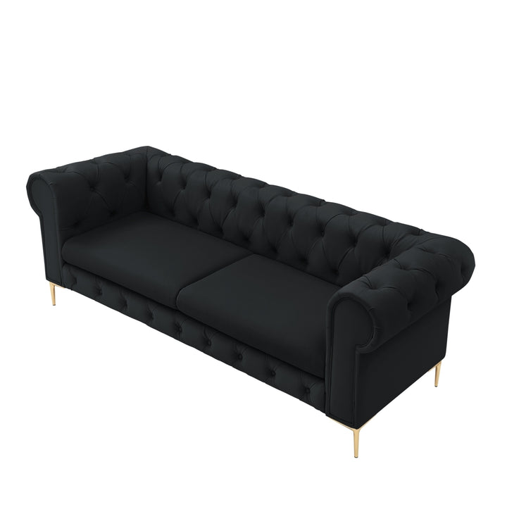 Laci Sofa - Button Tufted, 3 Seat - Rolled Arms - Y leg, Sinuous Springs Image 11