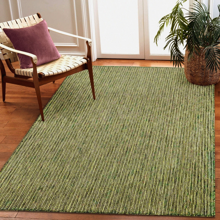 Liora Manne Carmel Texture Stripe Indoor Outdoor Area Rug Green Image 1