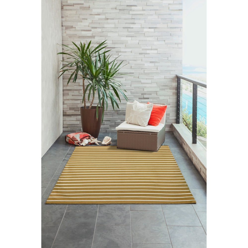 Liora Manne Sorrento Pinstripe Indoor Outdoor Area Rug Khaki Image 2