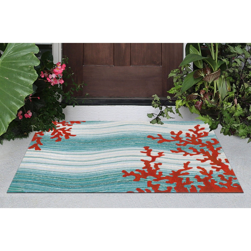 Liora Manne Visions IV Coral Reef Indoor Outdoor Area Rug Water Image 2
