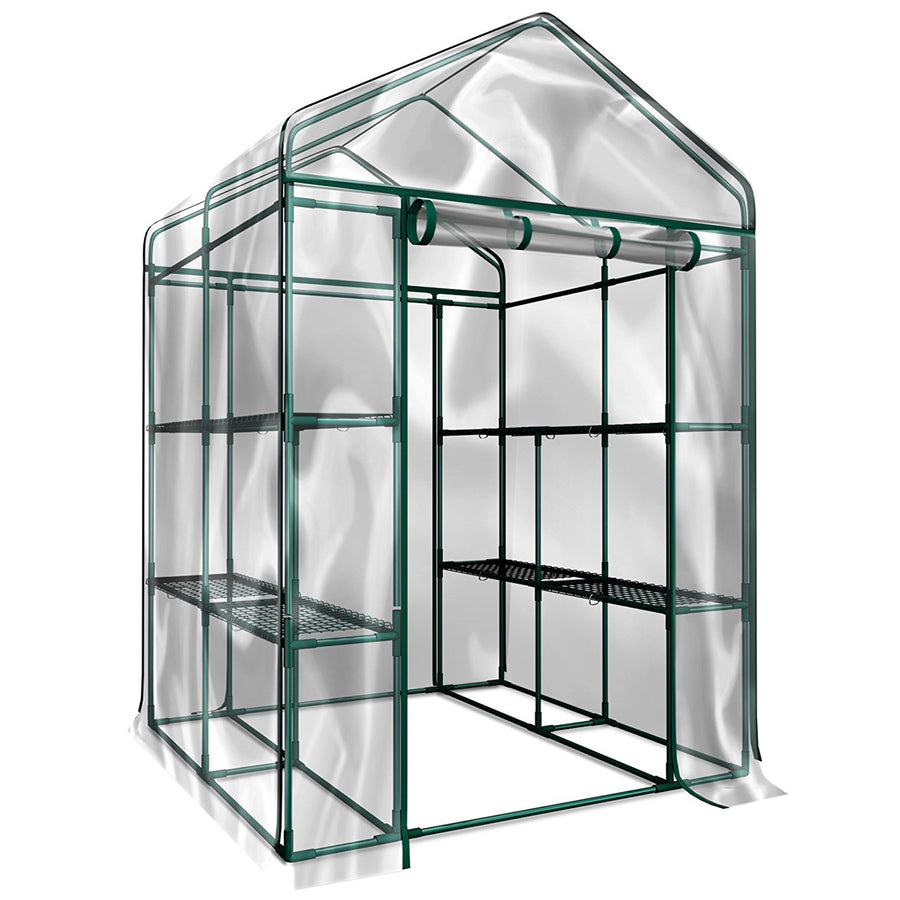 Walk-In Greenhouse- Indoor Outdoor with 8 Sturdy Shelves-Grow Plants, Seedlings, Herbs, or Flowers Image 1