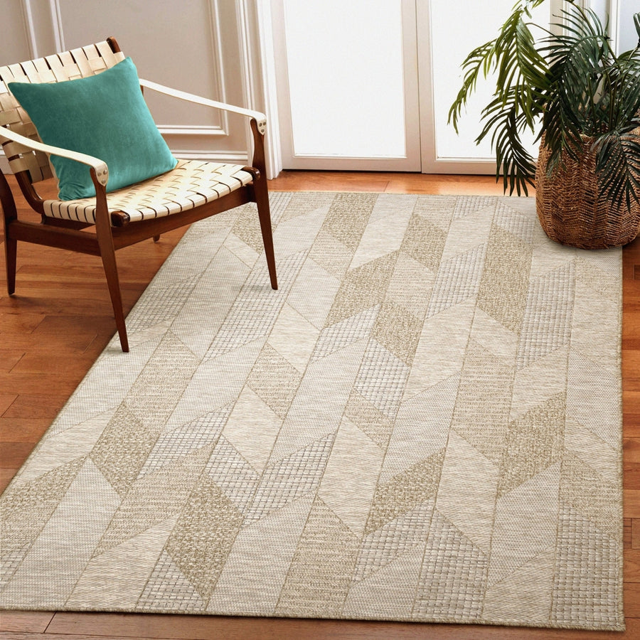 Liora Manne Orly Angles Indoor Outdoor Area Rug Natural Image 1