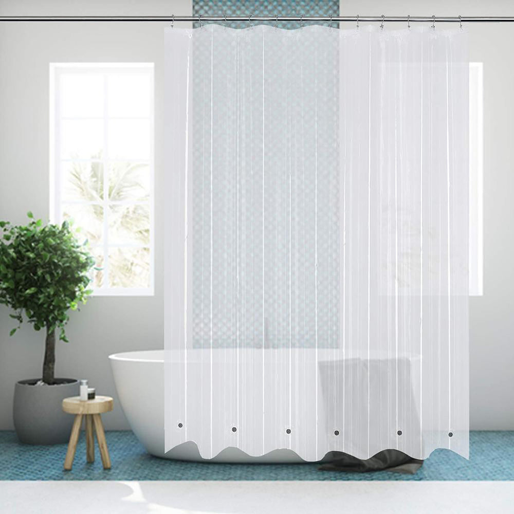 2-Pack: Magnetic Mildew Resistant Solid Vinyl Shower Curtain Liners Image 2