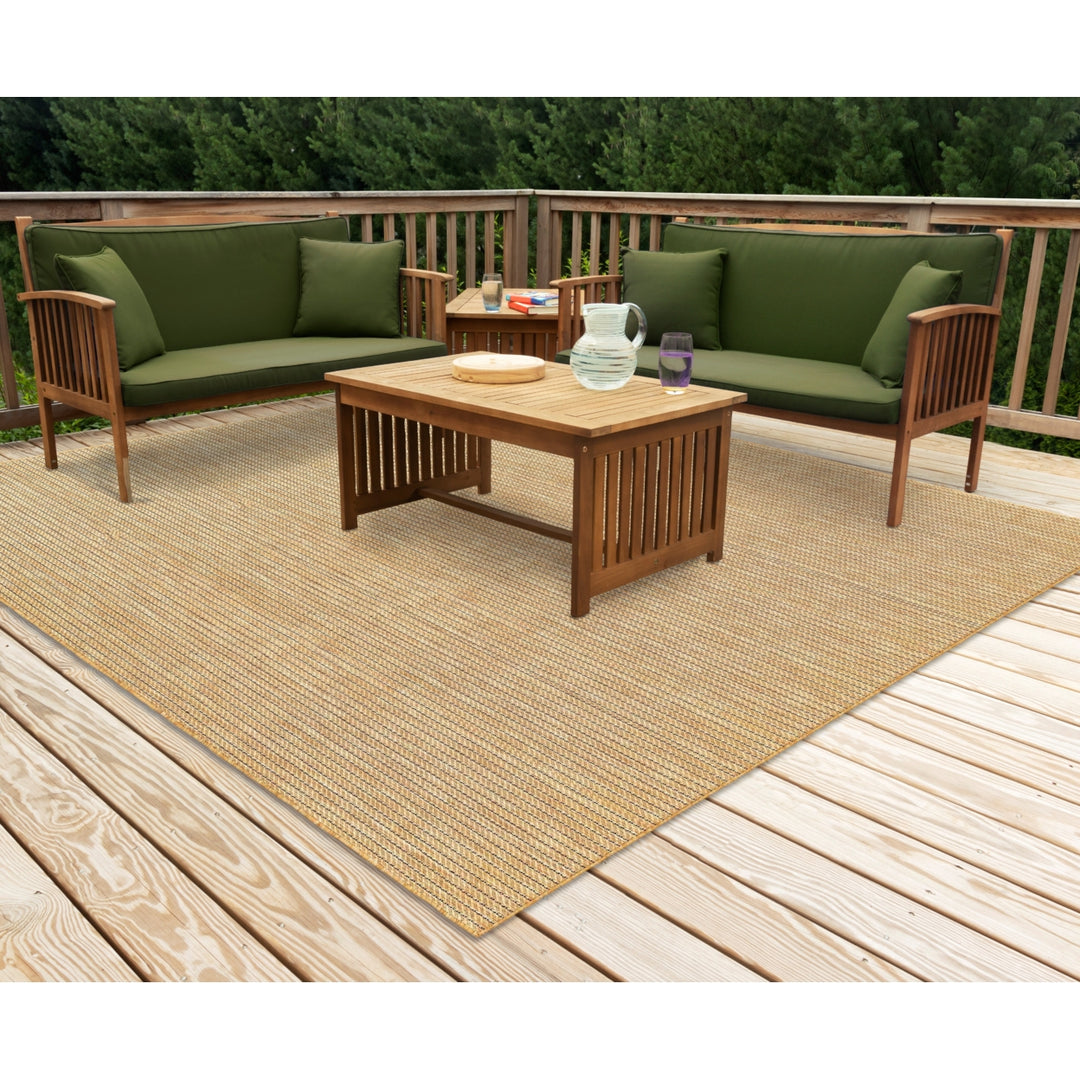 Liora Manne Carmel Texture Stripe Indoor Outdoor Area Rug Sand Image 5