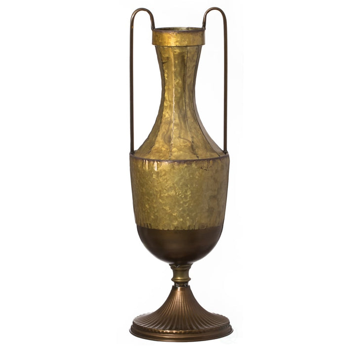 Decorative Antique Style Metal Jug Floor Vase with 2 Handles - Vintage Inspired Rustic Design for Entryway, Living Room, Image 4