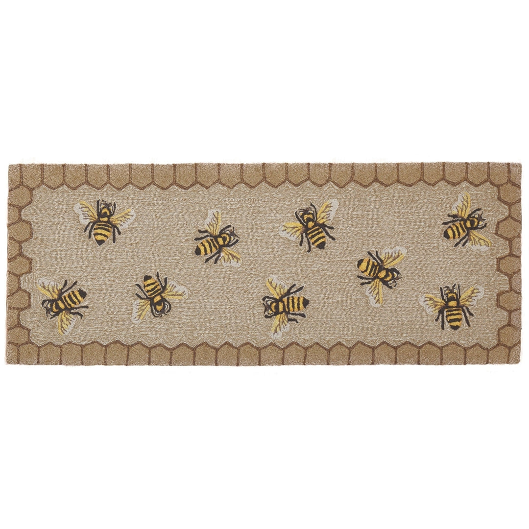 Liora Manne Frontporch Honeycomb Bee Indoor Outdoor Area Rug Natural Image 8