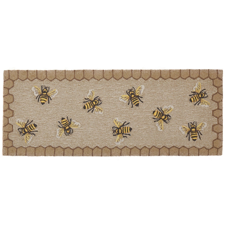 Liora Manne Frontporch Honeycomb Bee Indoor Outdoor Area Rug Natural Image 8
