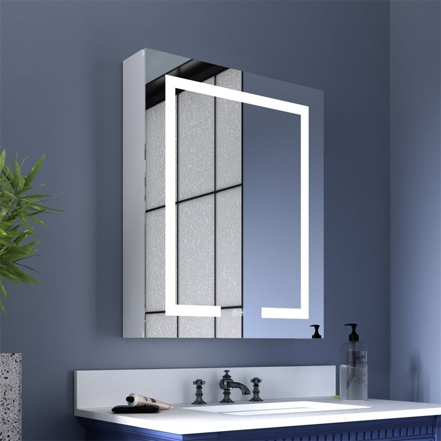 Boost-M1 24" W x 30" H Light Medicine Cabinet Recessed or Surface Mount Aluminum Adjustable Shelves Vanity Mirror Image 1