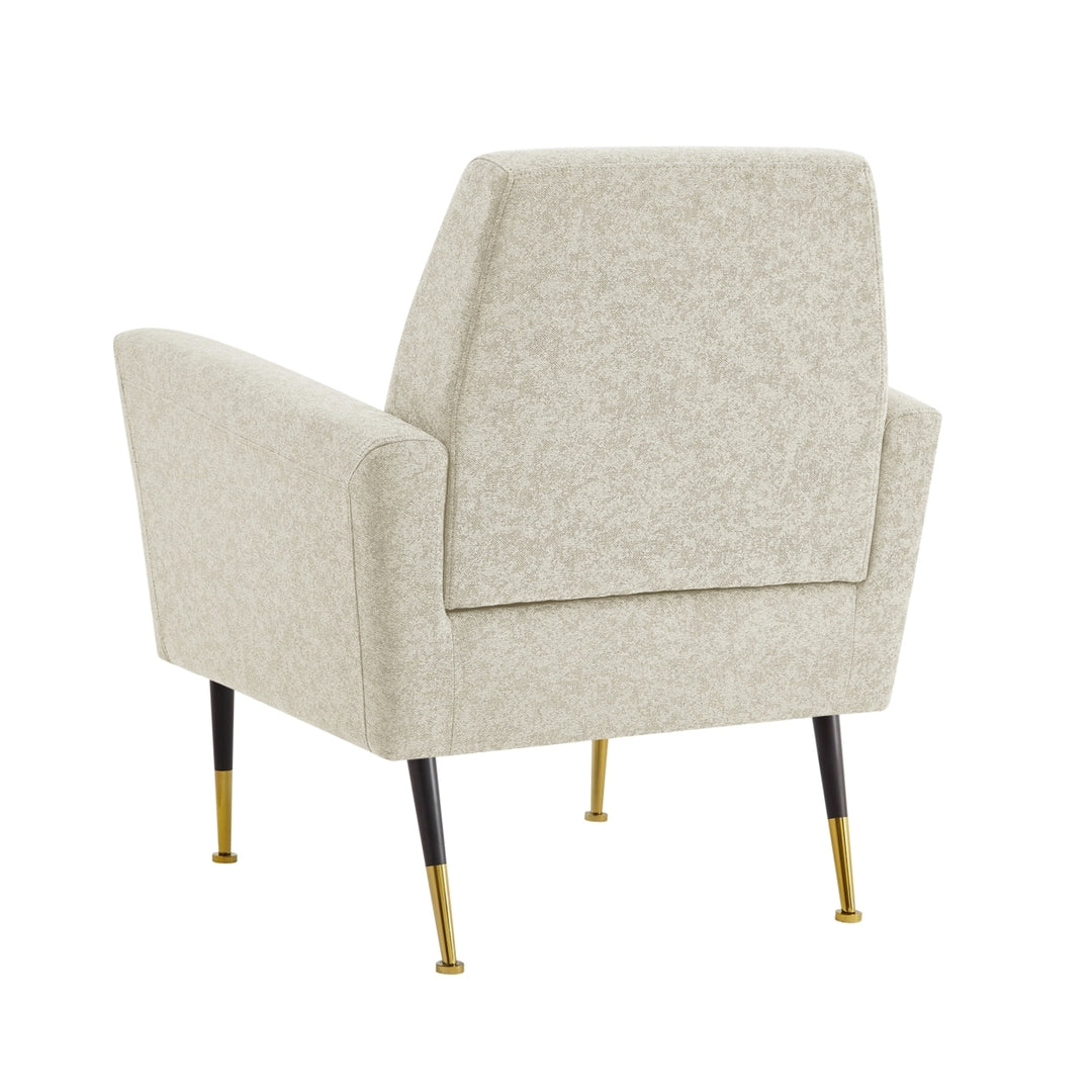 Jaren Accent Chair - Piping Detail, Square Arms  Tapered Legs, Coil Spring  Gold Tipped Legs Image 8