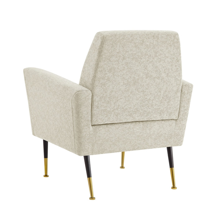 Jaren Accent Chair - Piping Detail, Square Arms  Tapered Legs, Coil Spring  Gold Tipped Legs Image 8