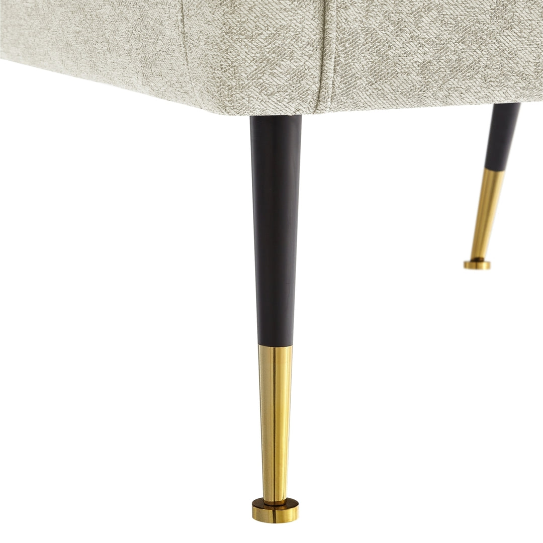 Jaren Accent Chair - Piping Detail, Square Arms  Tapered Legs, Coil Spring  Gold Tipped Legs Image 10