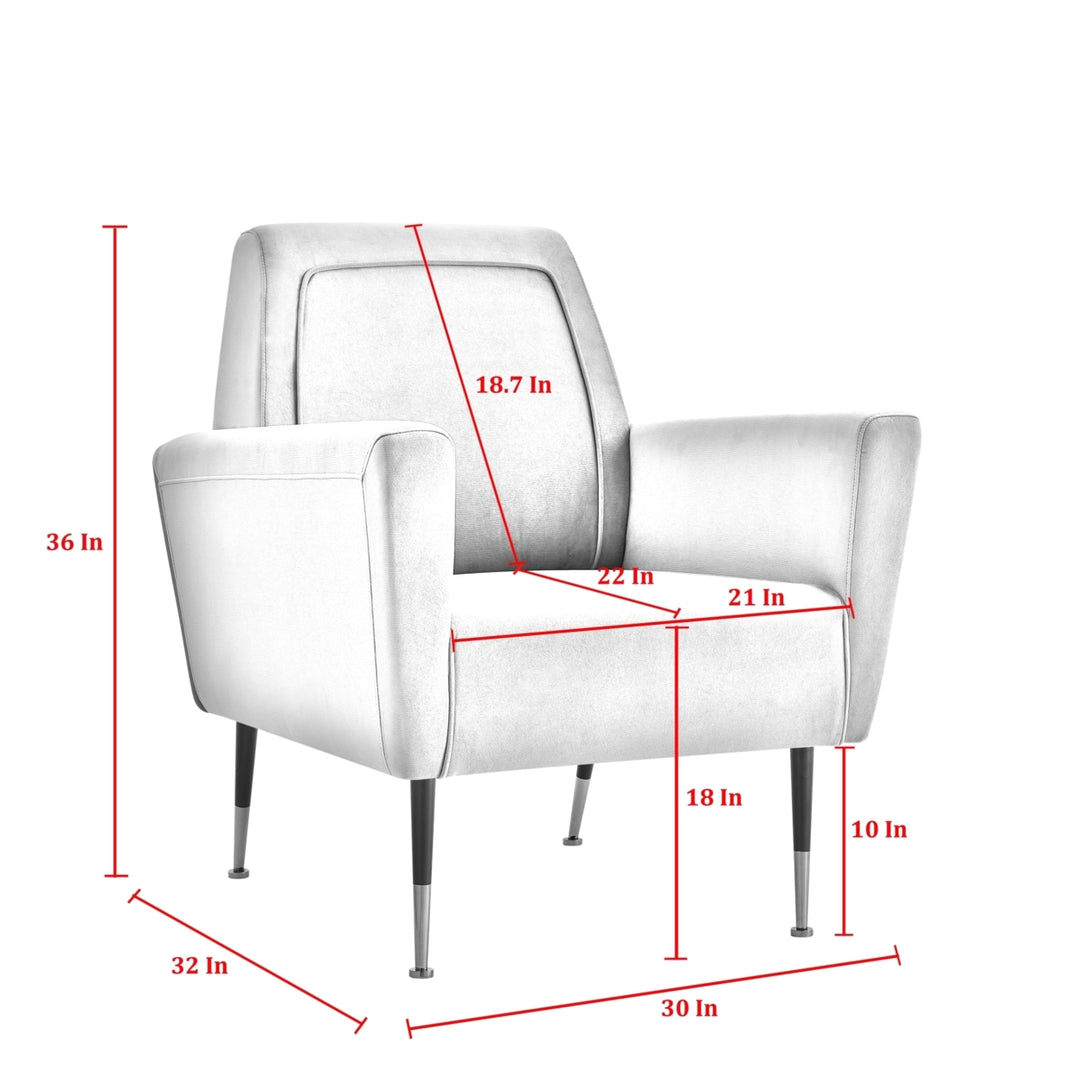 Jaren Accent Chair - Piping Detail, Square Arms  Tapered Legs, Coil Spring  Gold Tipped Legs Image 12