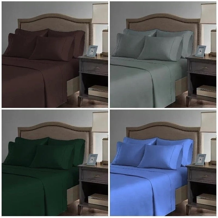 6 Piece Premium Bamboo Sheet Twin Set, Deep Pockets, 50 Colors, 2200 Count, Eco-Friendly, Wrinkle Free, Silky Soft Hotel Image 3