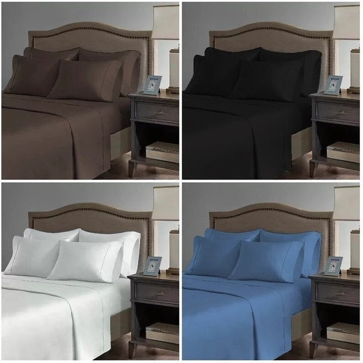 6 Piece Premium Bamboo Sheet Twin Set, Deep Pockets, 50 Colors, 2200 Count, Eco-Friendly, Wrinkle Free, Silky Soft Hotel Image 10