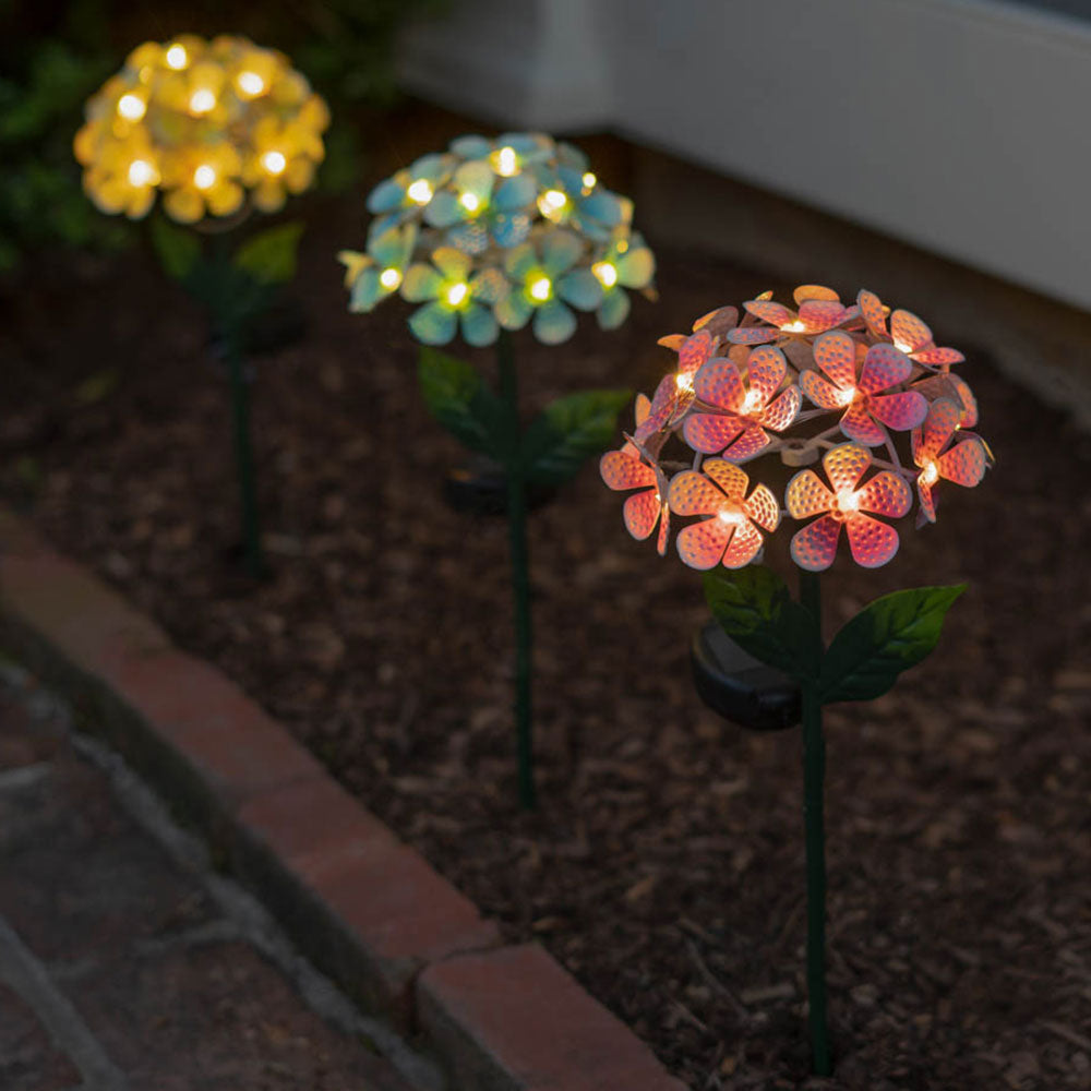 Solar LED Metal Flower Stake Lights- multiple colors (1 or 2 pack) Image 2