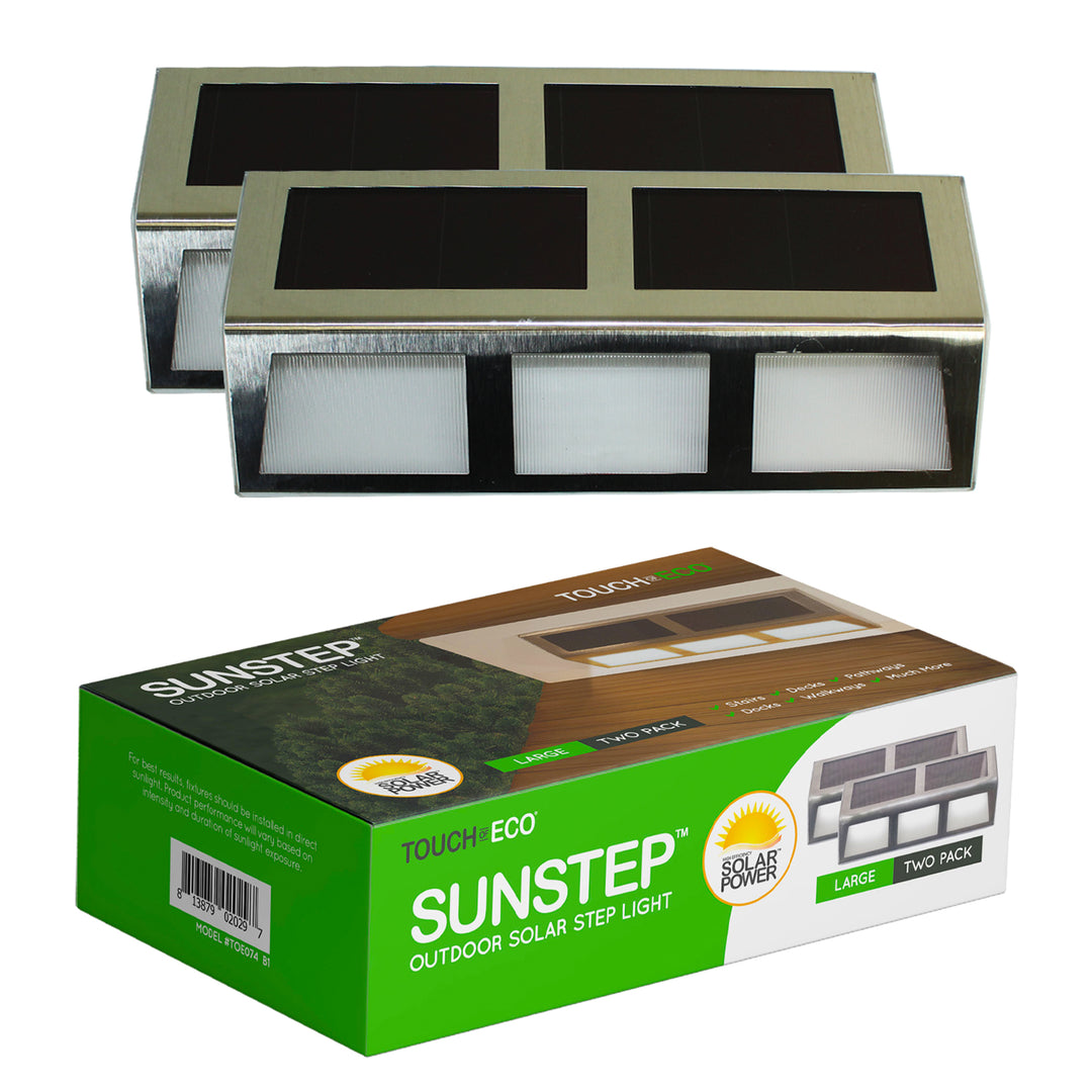 2 Pack: Solar Steel SUNSTEP LED Deck/Pathway Lights Image 3