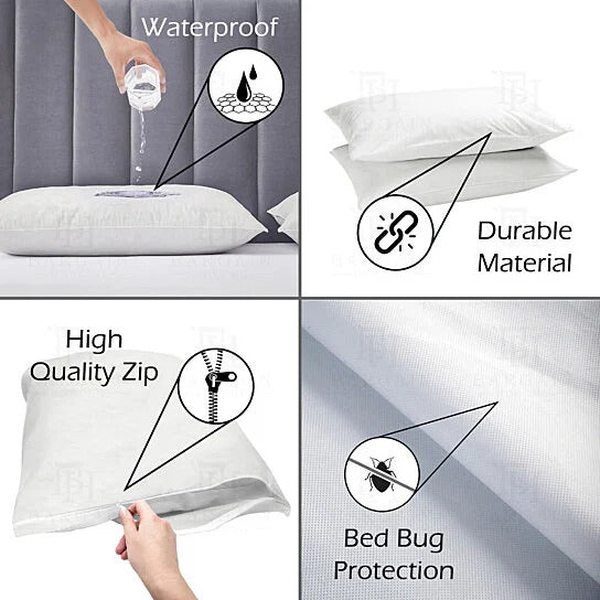 Fabric Zippered Waterproof and Bed Bug Dust Mite Mattress Encasement Cover Protector Image 9