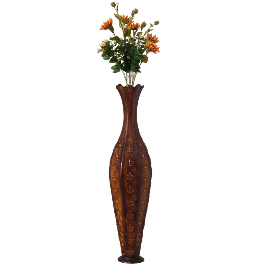34-Inch Metal Decorative Floor Vase: Stylish Centerpiece for Home Dcor, Dried Flowers, Living Room, Bedroom Accent, Image 1